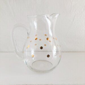 Retro Glass Margarita Pitcher Carafe Gold Dot